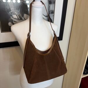 Brown Suede Shoulder Bag
